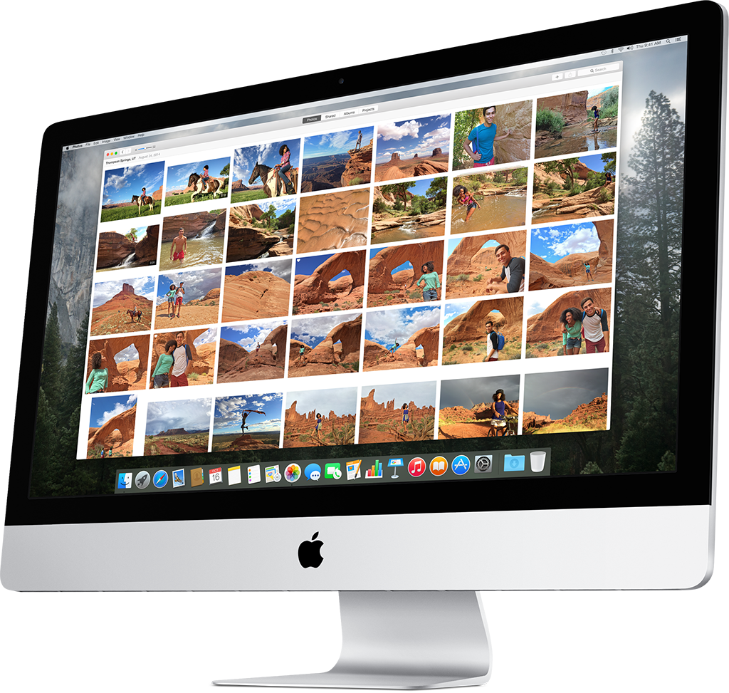 I Mac Displaying Photo Collection PNG Image