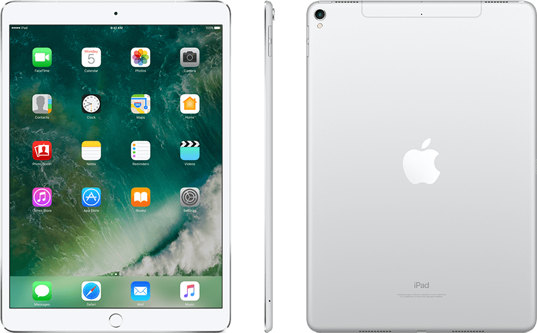 I Pad Pro Silver Frontand Back PNG Image