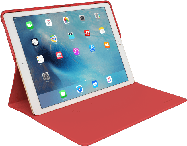 I Pad Pro With Red Smart Cover PNG Image