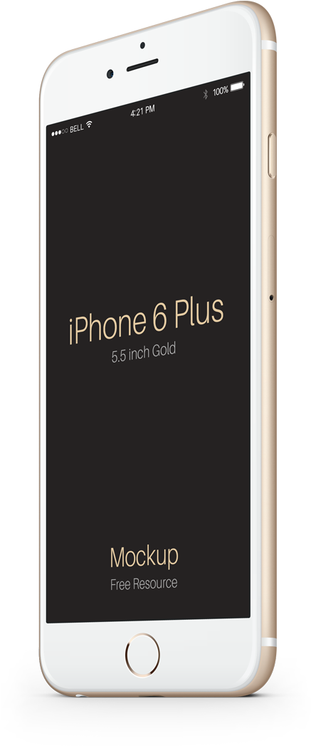 I Phone6 Plus Gold Mockup PNG Image