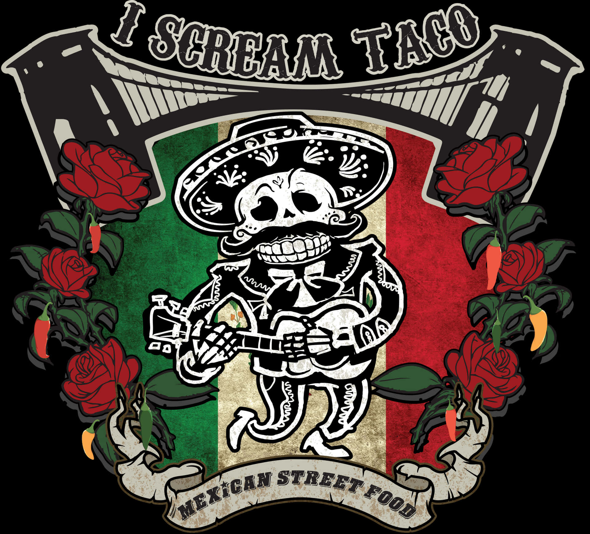 I Scream Taco Mexican Street Food Logo PNG Image