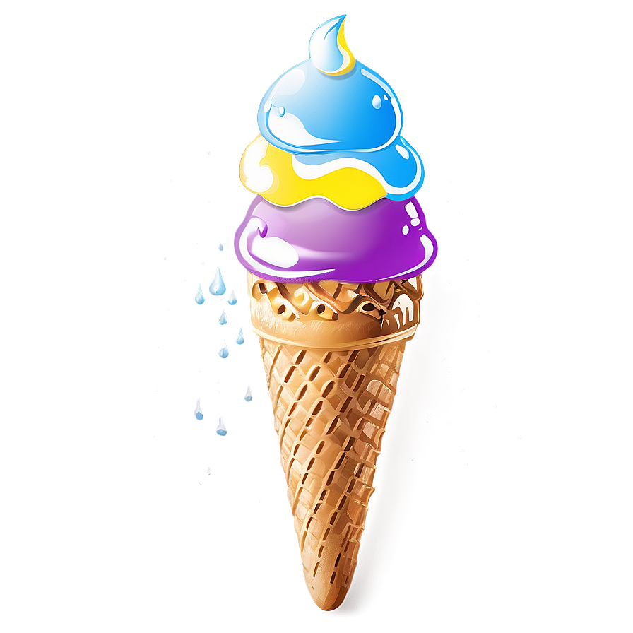 Ice Cream Cone Drip Png Ilq PNG Image