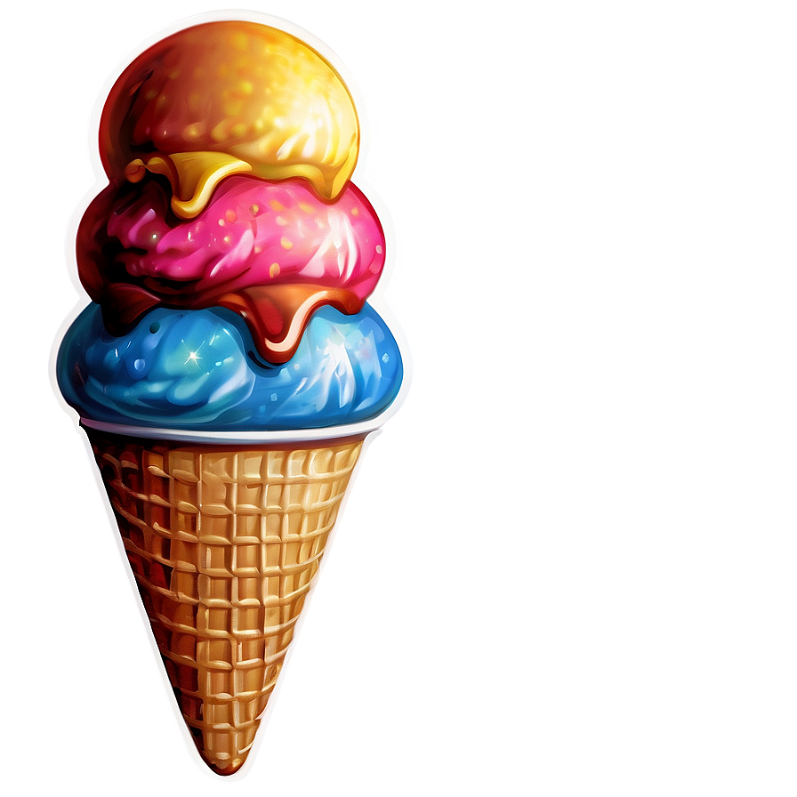 Ice Cream Cone Sticker Png Rhk PNG Image