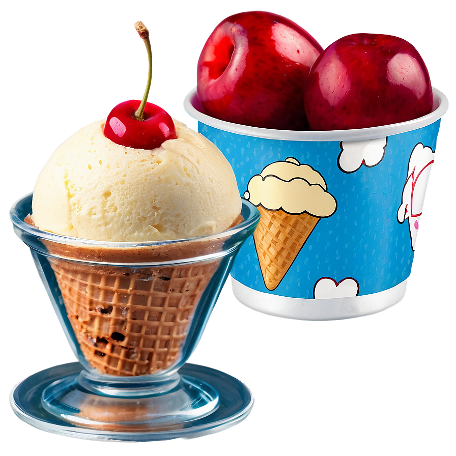 Ice Cream Cup With Cherry Png Hey PNG Image