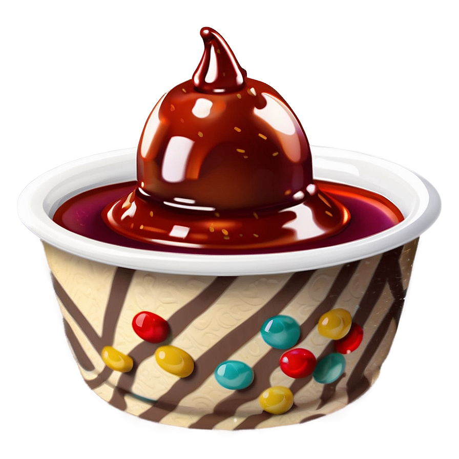 Ice Cream Cup With Sauce Png Vhu40 PNG Image