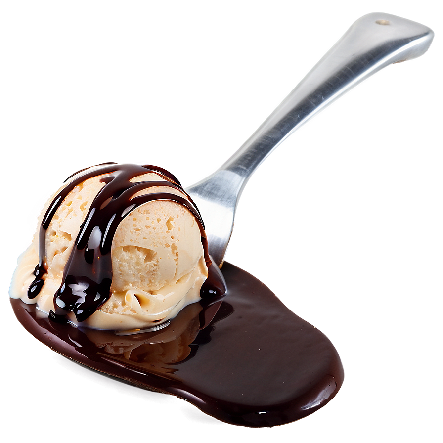 Ice Cream Scoop With Chocolate Syrup Png 10 PNG Image