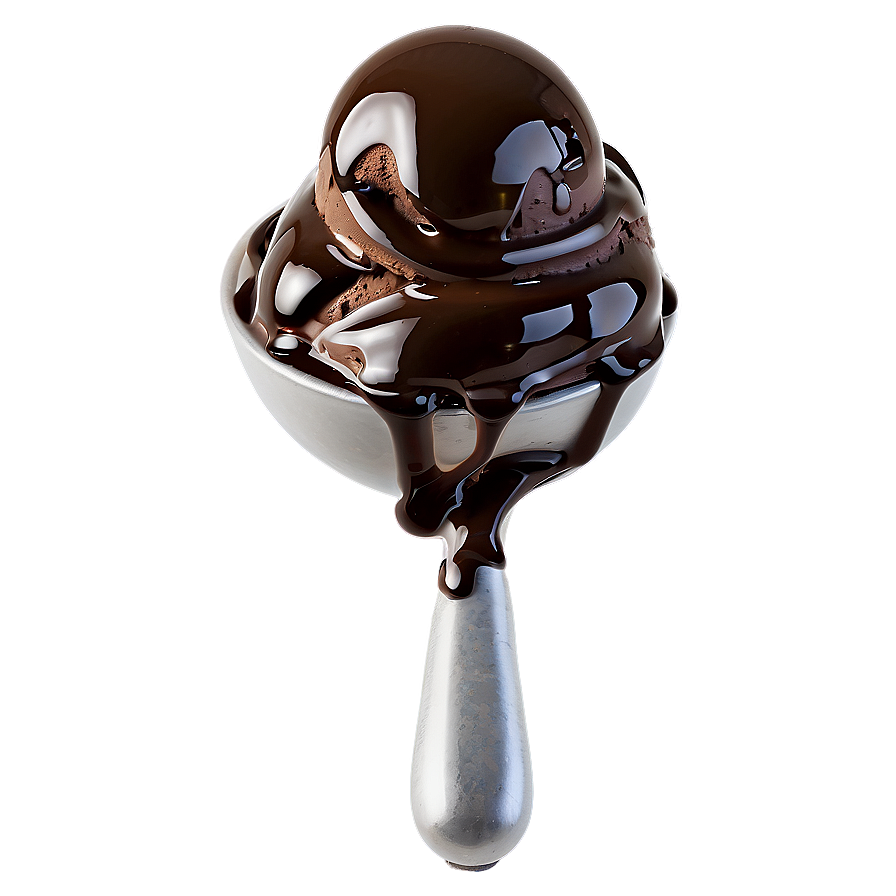 Ice Cream Scoop With Chocolate Syrup Png Cbv PNG Image