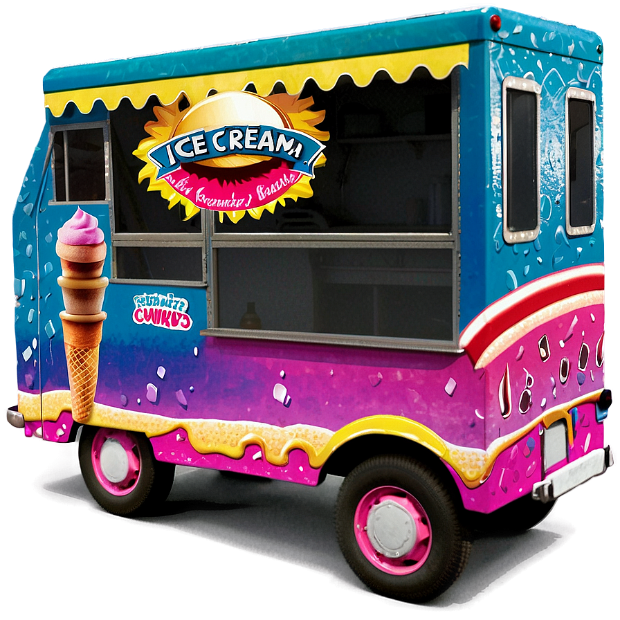 Ice Cream Truck At Sunrise Png Dmo PNG Image