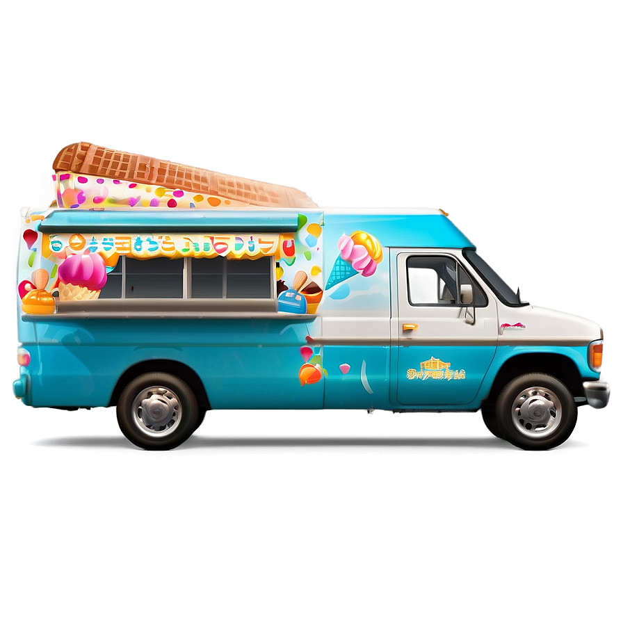 Ice Cream Truck At The Festival Png Uan PNG Image