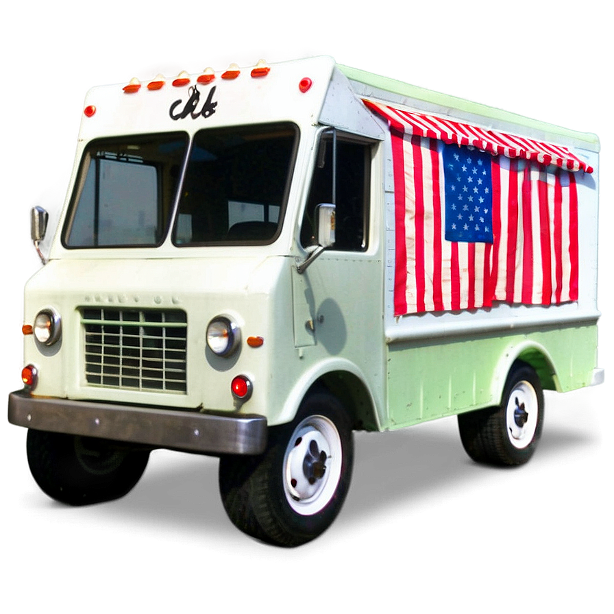 Ice Cream Truck With Flags Png 29 PNG Image