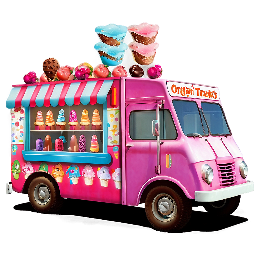 Ice Cream Truck With Organic Treats Png Wbq PNG Image