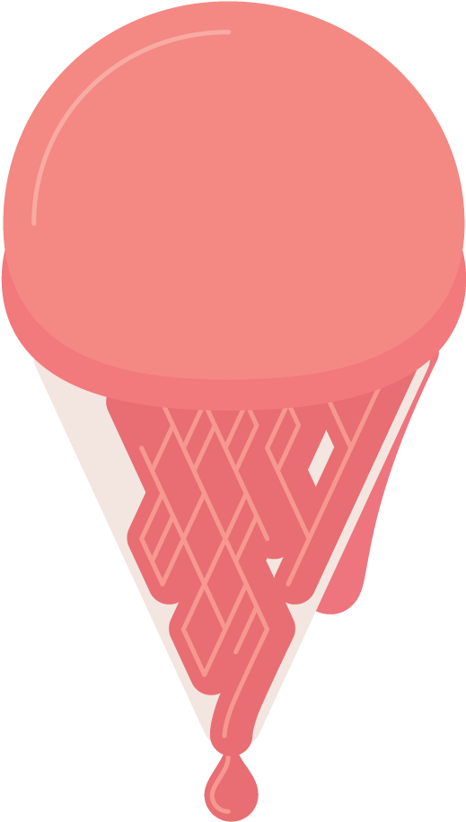 Ice Cream Waffle Cone Dripping PNG Image