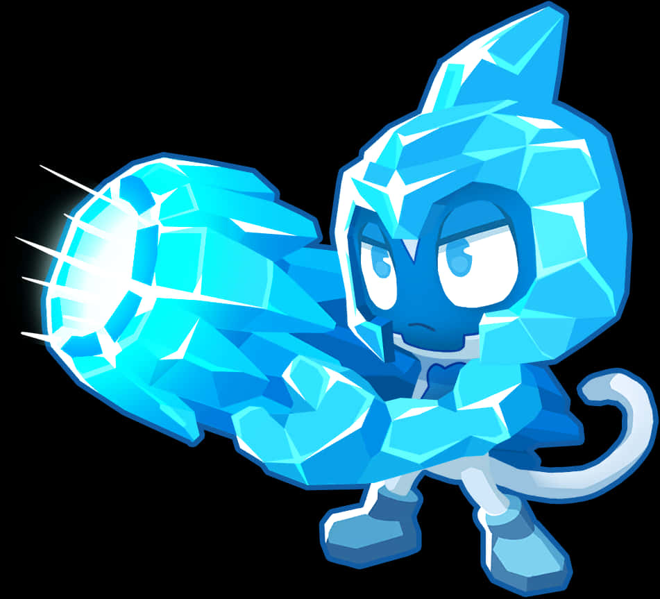 Ice Elemental Character Punch PNG Image