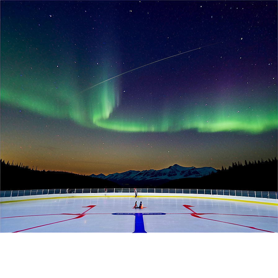 Ice Rink Arctic Northern Lights Png Fuc PNG Image