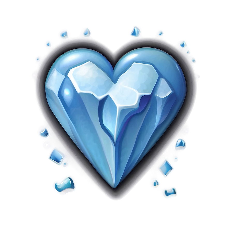 Iceberg Blue Heart Emoji Png Aop PNG Image