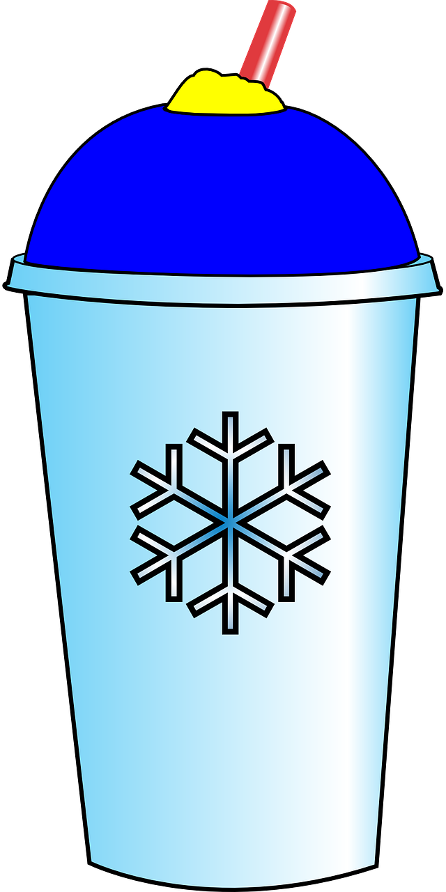 Iced Drinkwith Strawand Snowflake Design PNG Image