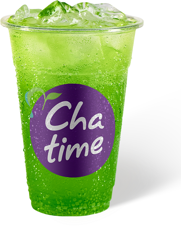 Iced Green Tea Cha Time Cup PNG Image