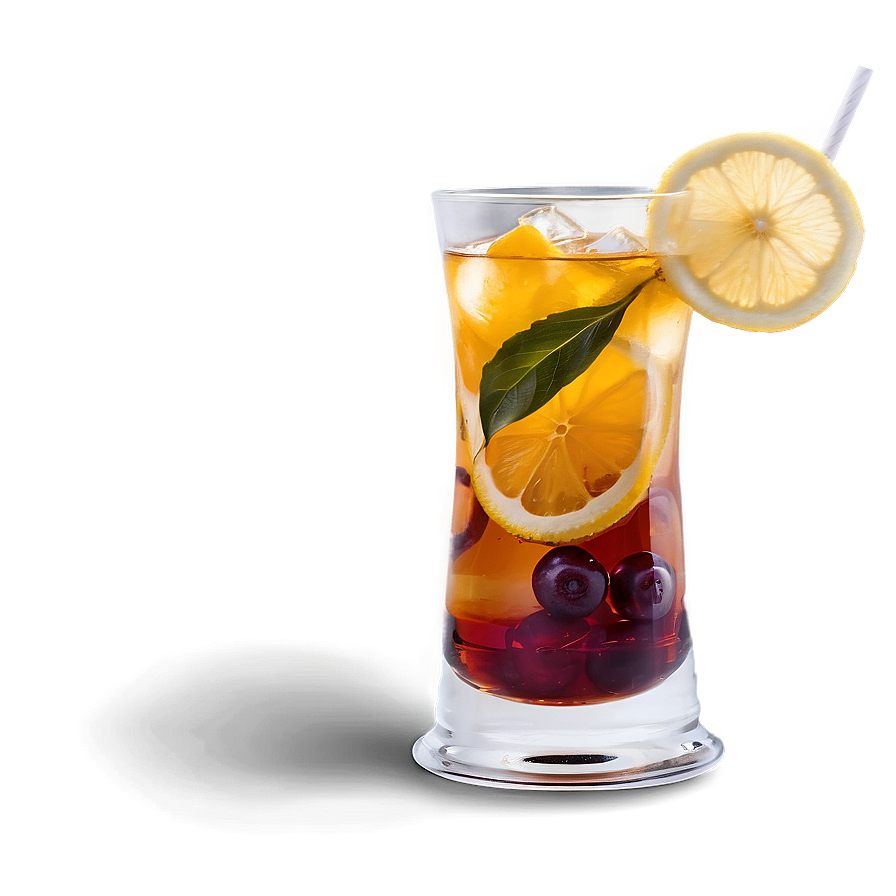 Iced Tea With Fruit Garnish Png Kdp3 PNG Image