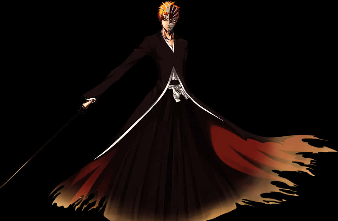 Ichigo_ Kurosaki_ Bankai_ Form PNG Image