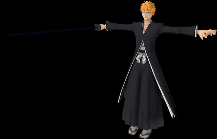 Ichigo_ Kurosaki_ Zanpakuto_ Extended PNG Image