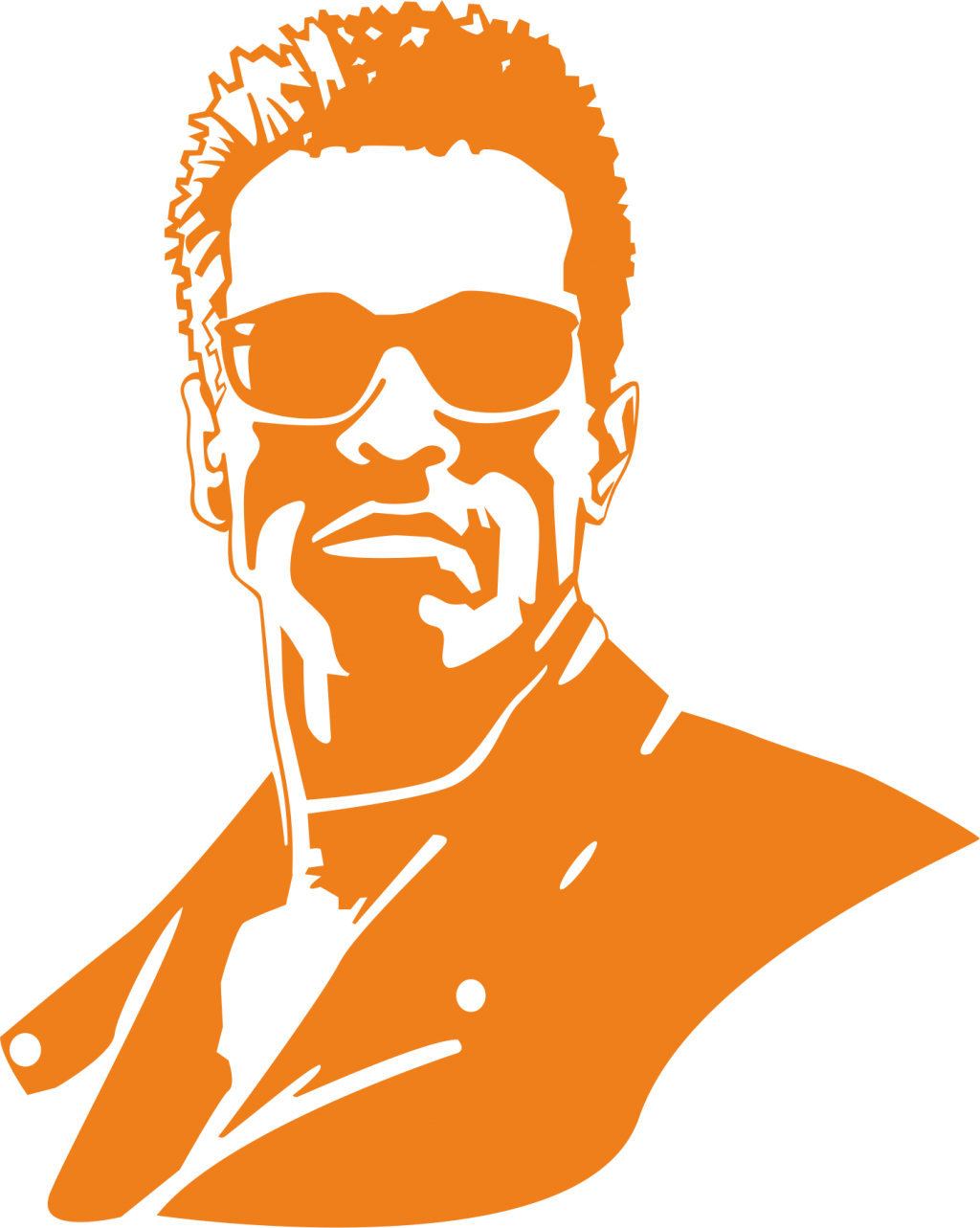 Iconic Action Star Vector Portrait PNG Image