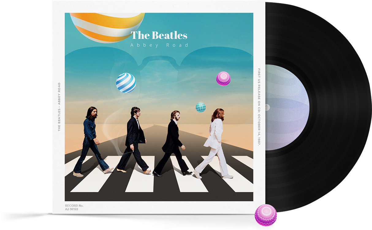 Iconic Album Crosswalk Vinyl PNG Image