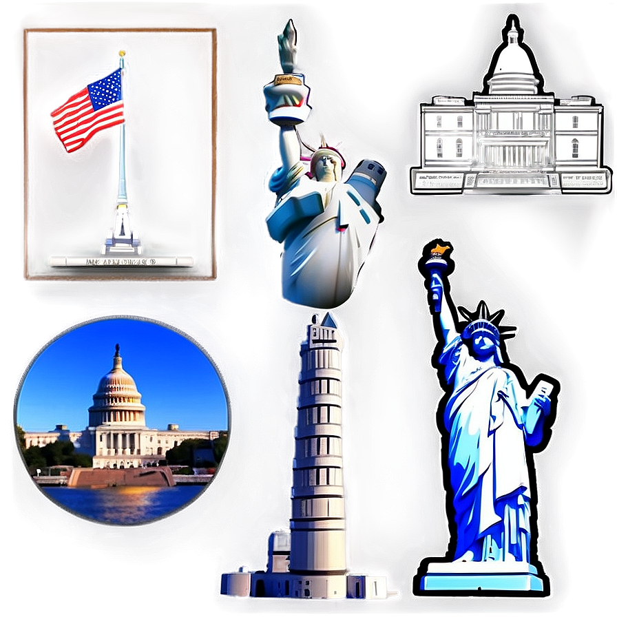 Iconic American Landmarks Png 06112024 PNG Image