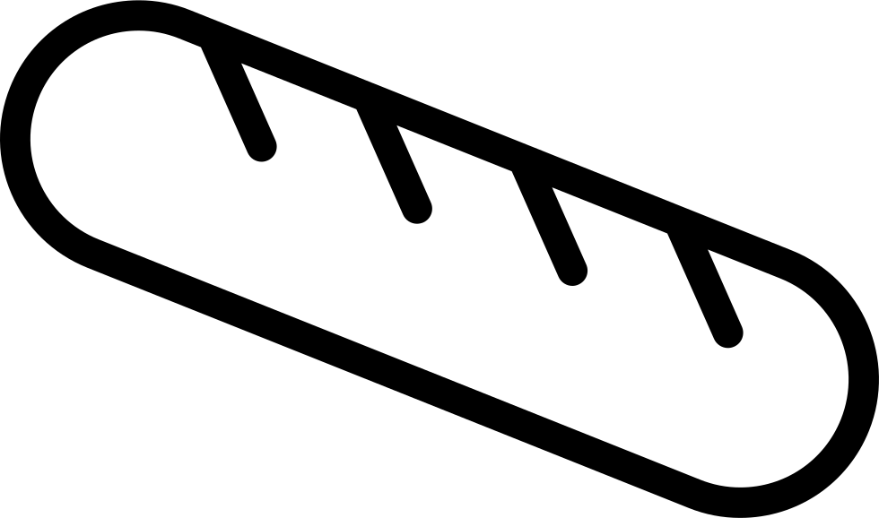 Iconic Baguette Outline PNG Image