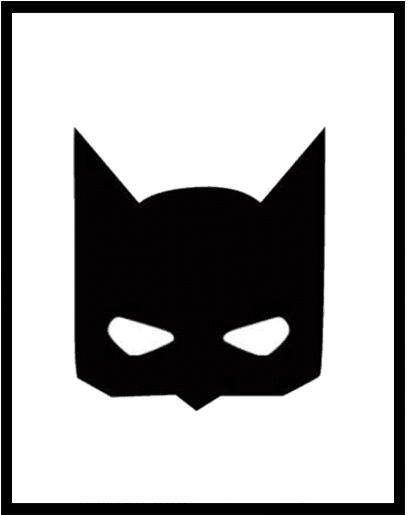 Iconic Black Batman Mask Silhouette PNG Image