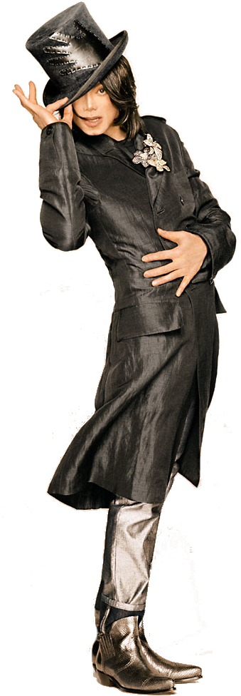 Iconic Black Fedoraand Suit Pose PNG Image