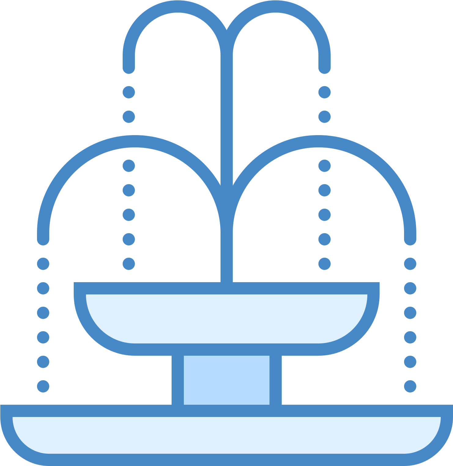 Iconic Blue Fountain Graphic PNG Image