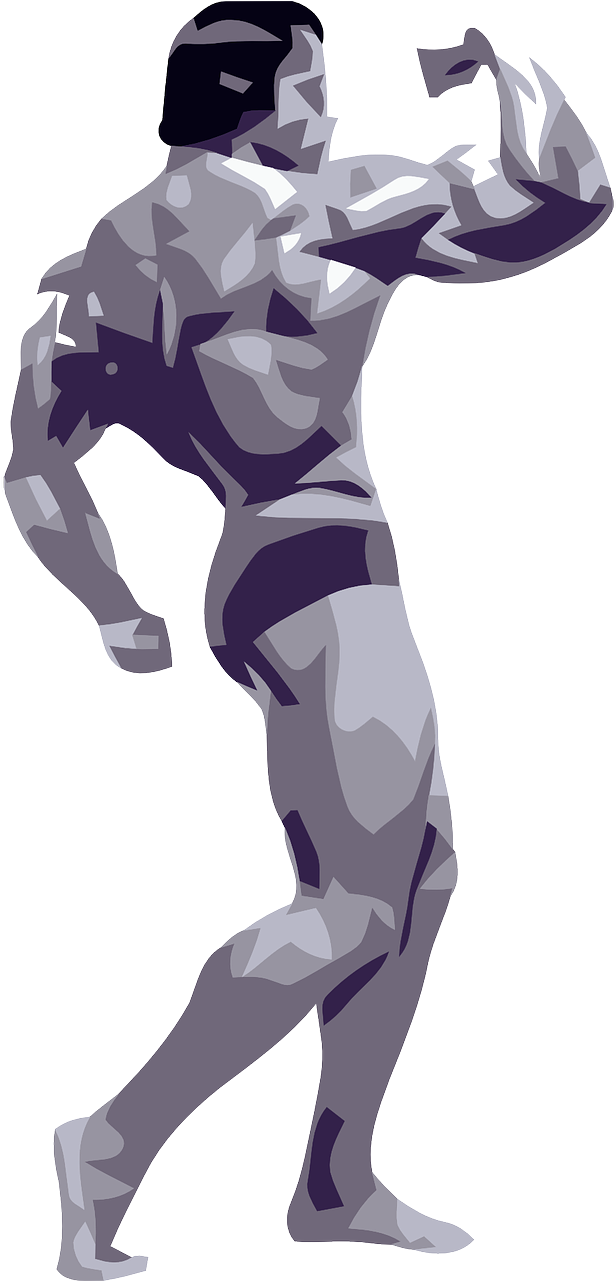 Iconic Bodybuilder Pose Illustration PNG Image