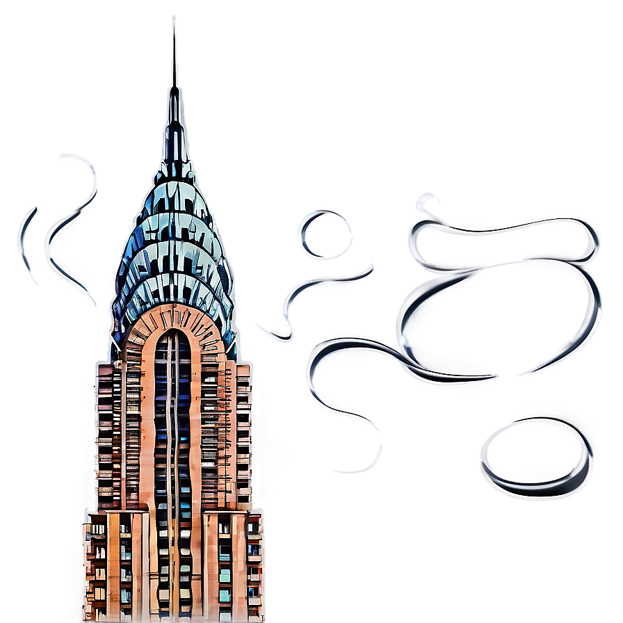 Iconic Chrysler Building Artwork Png Wiw PNG Image