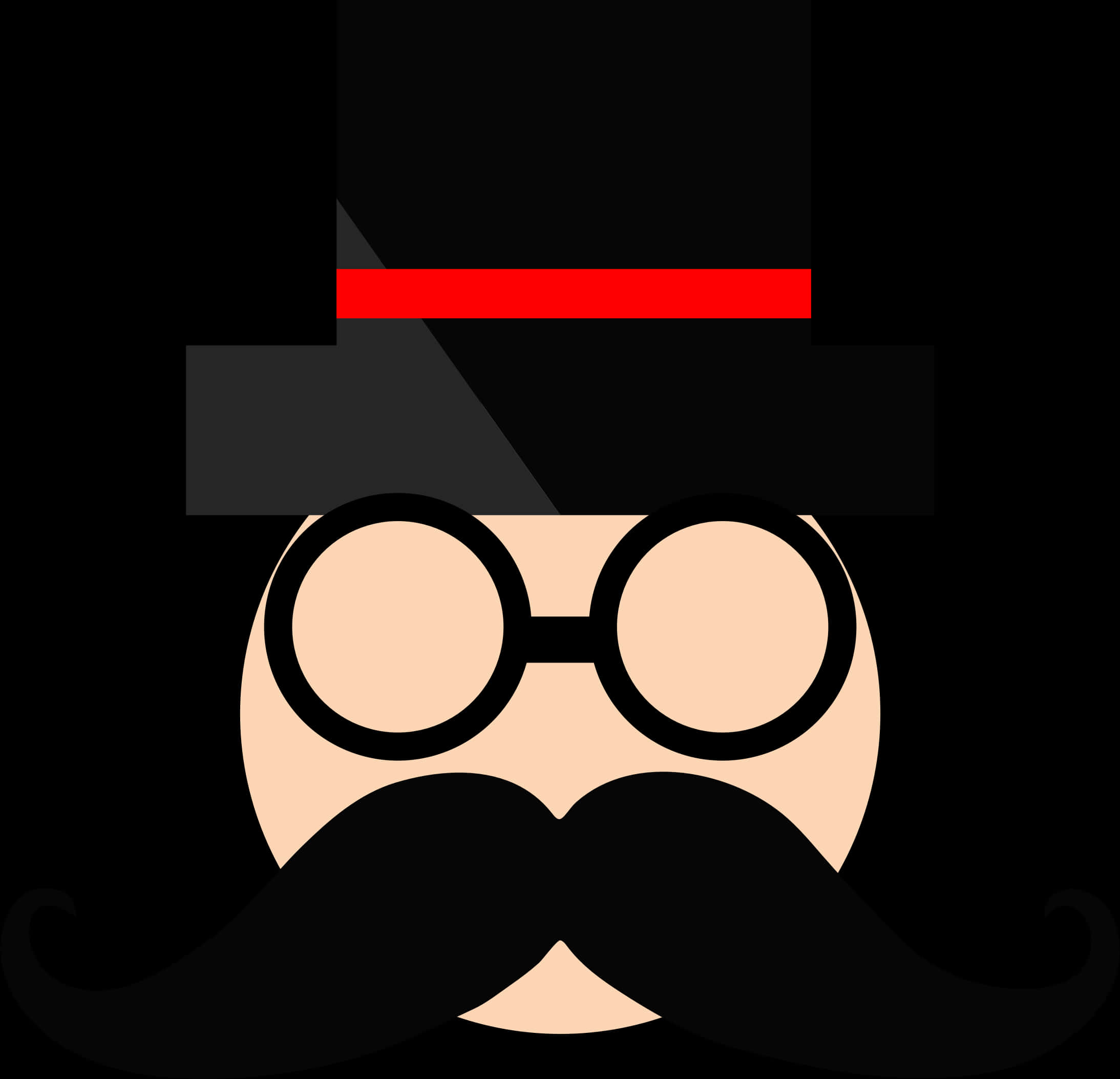 Iconic Mustache Glassesand Hat PNG Image