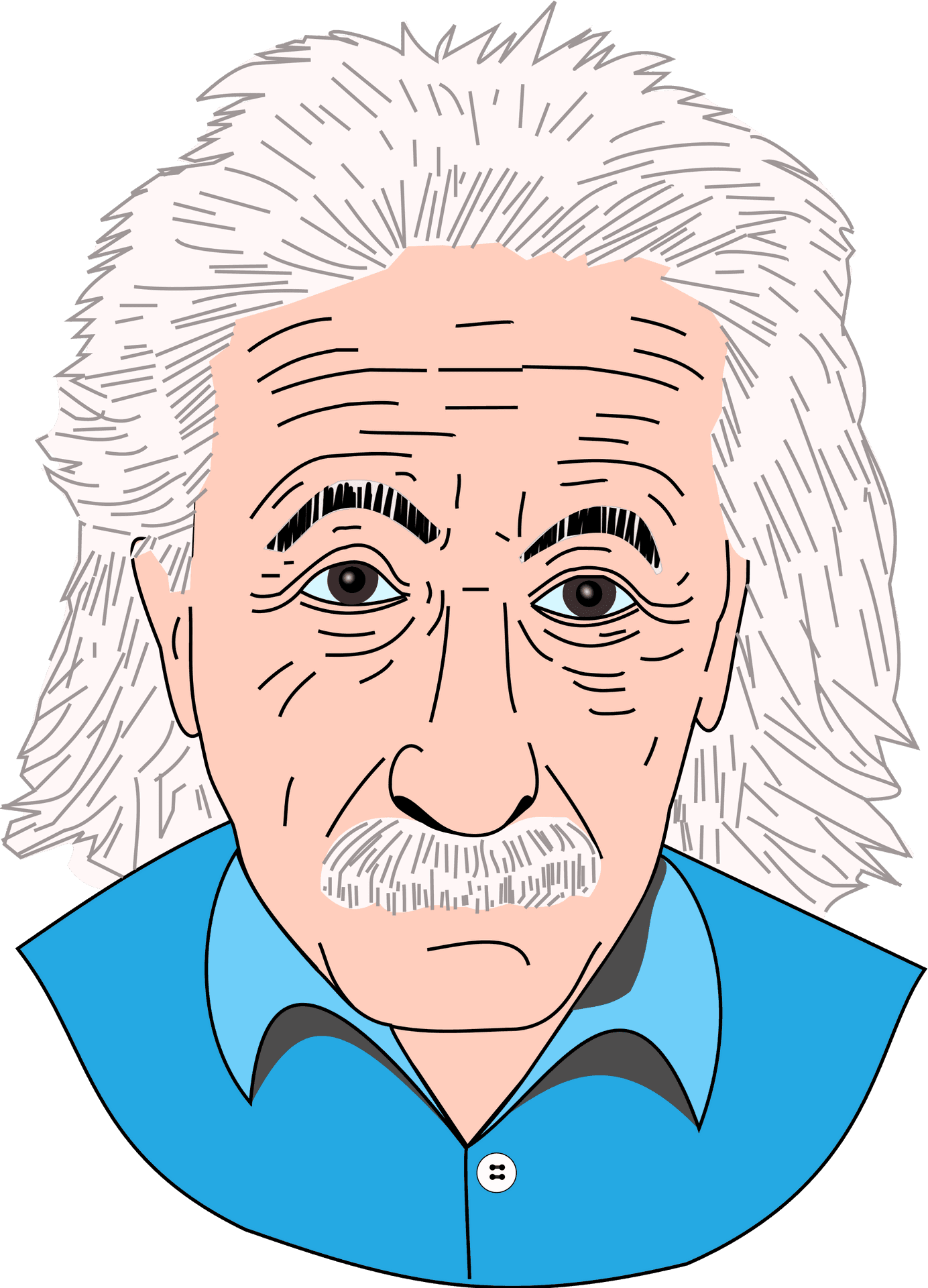 Iconic Physicist Cartoon Portrait PNG Image