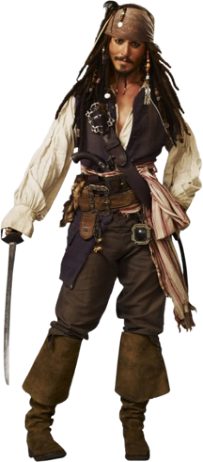 Iconic Pirate Costume Pose PNG Image