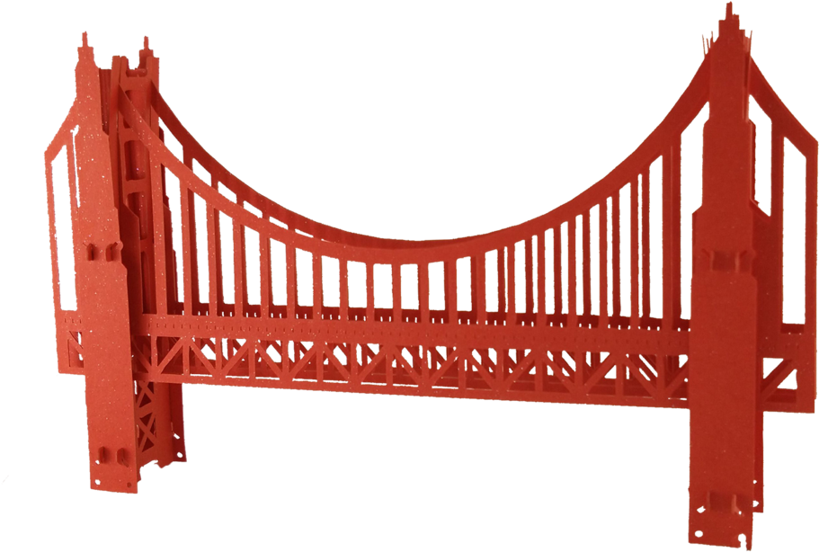 Iconic Red Bridge Graphic PNG Image