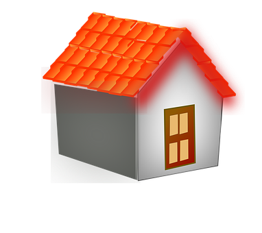 Iconic Red Roof House PNG Image