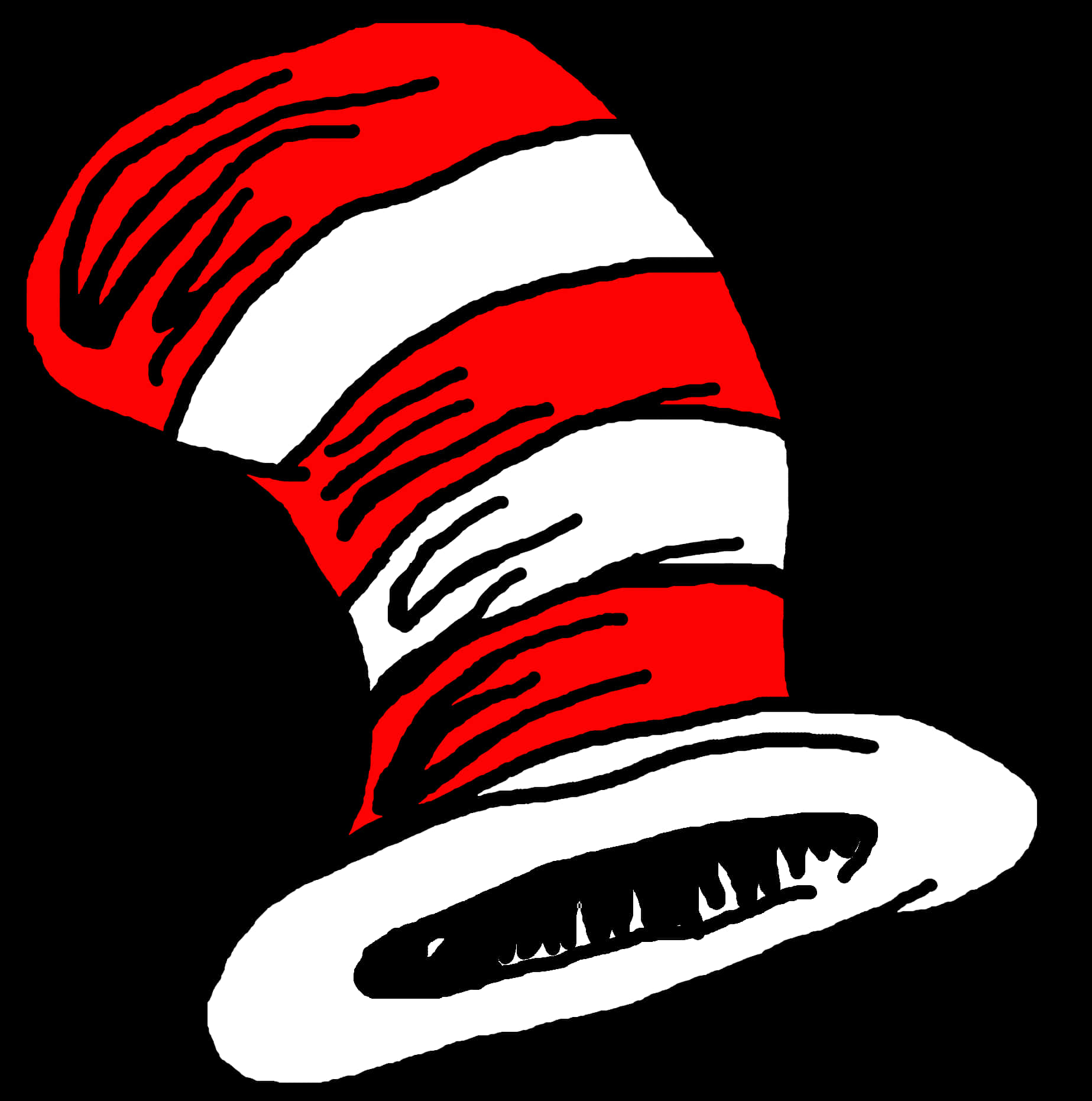 Iconic Redand White Striped Hat PNG Image