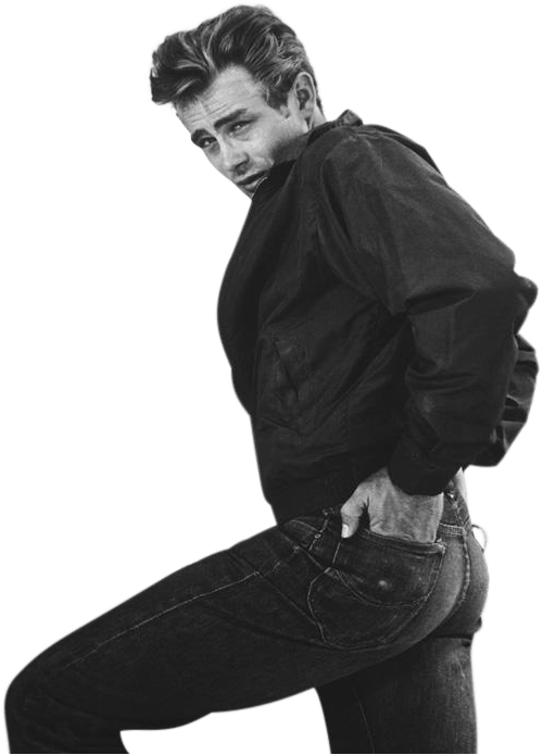 Iconic Retro Jeans Pose PNG Image