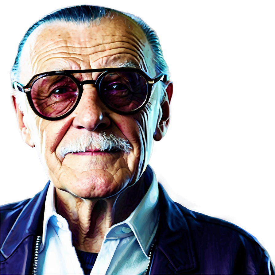 Iconic Stan Lee Portrait Png 06242024 PNG Image