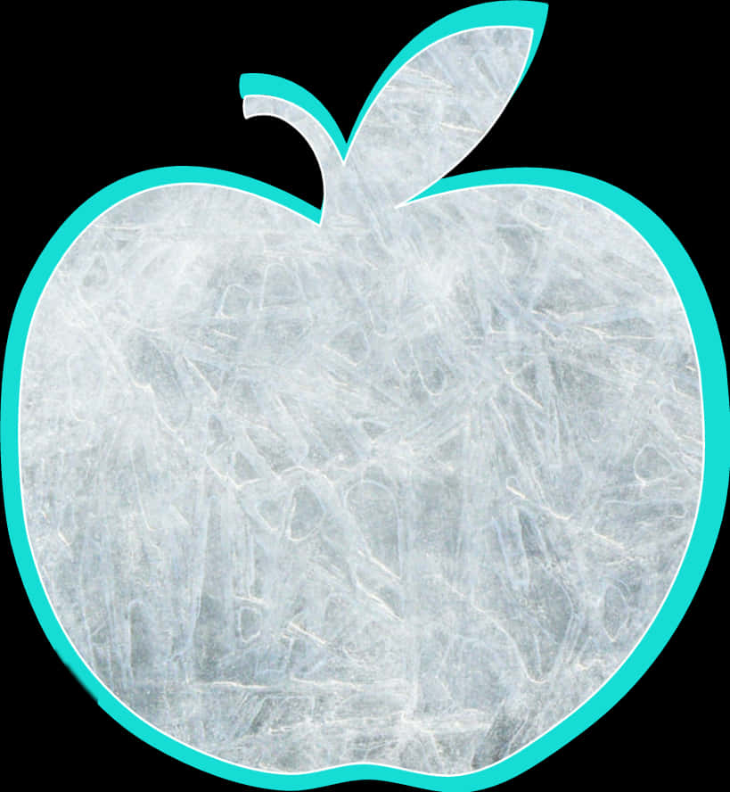 Icy Apple Logo Texture PNG Image