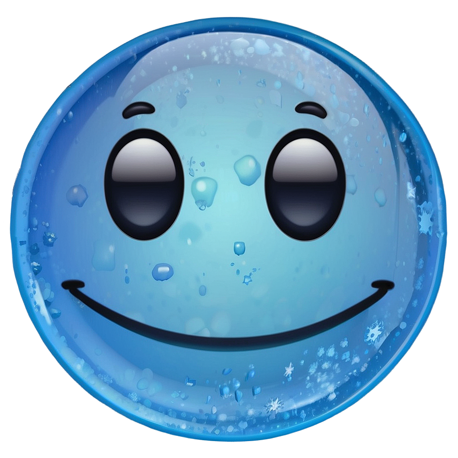 Icy Blue Smiling Face Emoji Png 80 PNG Image