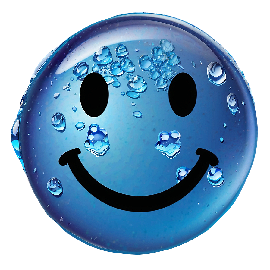 Icy Blue Smiling Face Emoji Png Ysc PNG Image