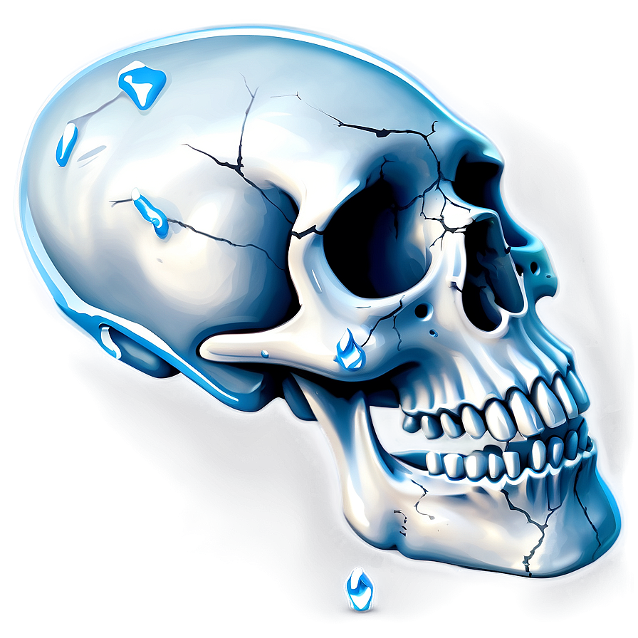 Icy Skull Painting Png B PNG Image