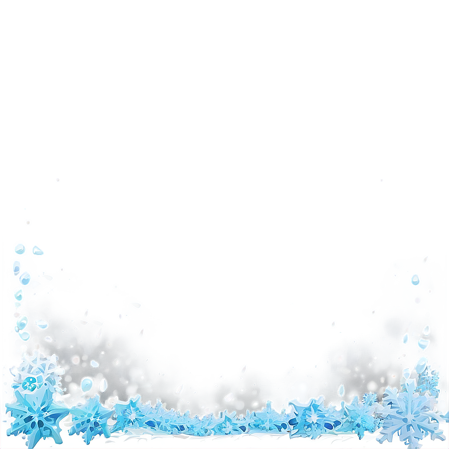 Icy Snow Border Png Qlf PNG Image