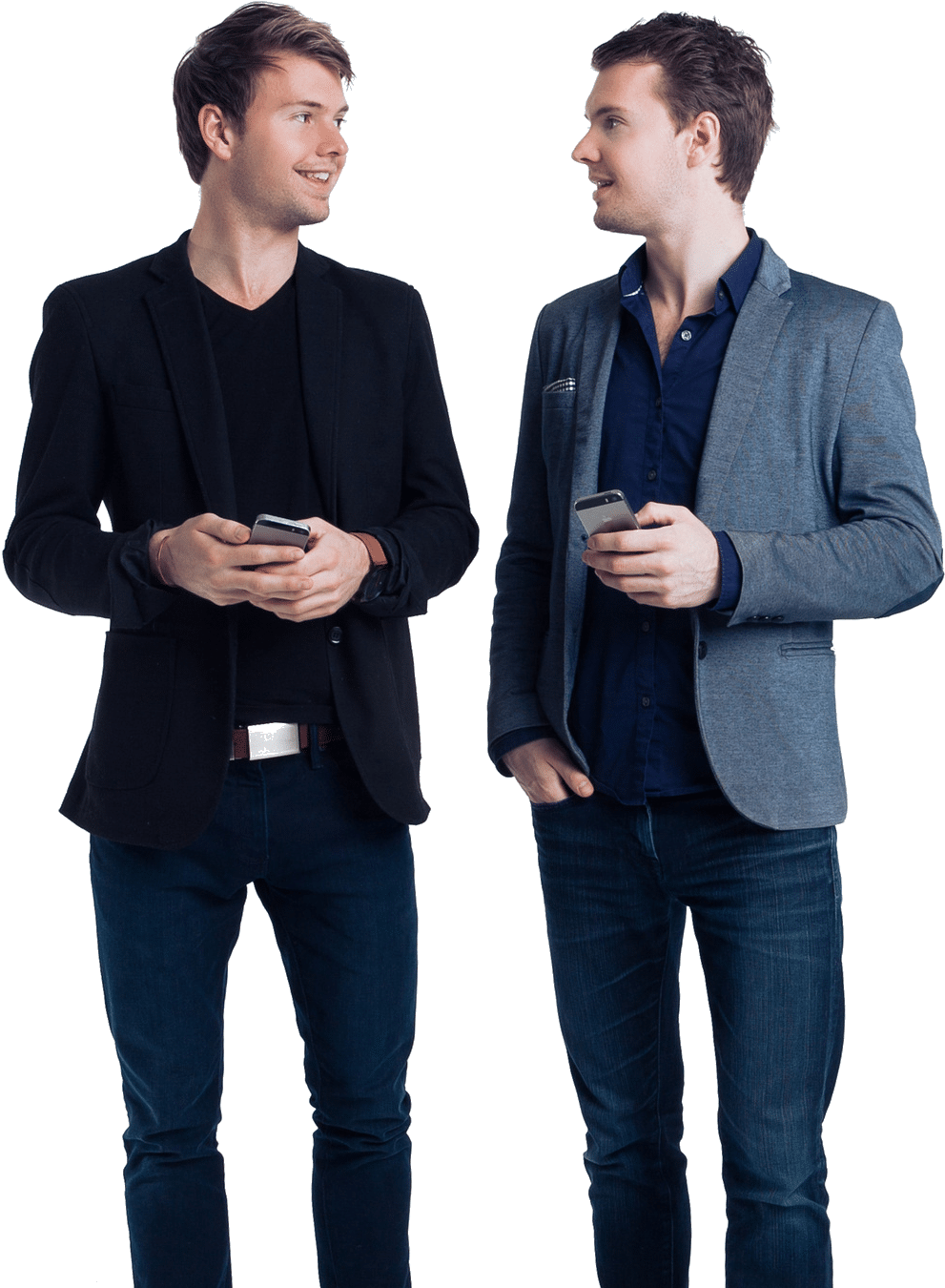 Identical Twins Casual Meeting PNG Image