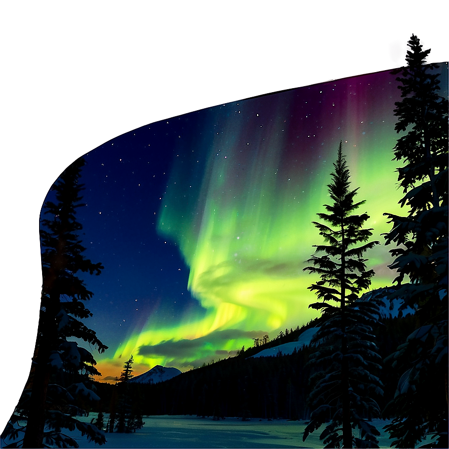 Illuminated Aurora Wilderness Scene Png Dbi PNG Image