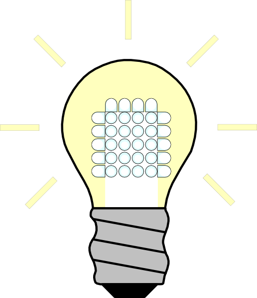 Illuminated Idea Light Bulb Graphic PNG Image