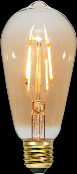 Illuminated L E D Filament Bulb PNG Image